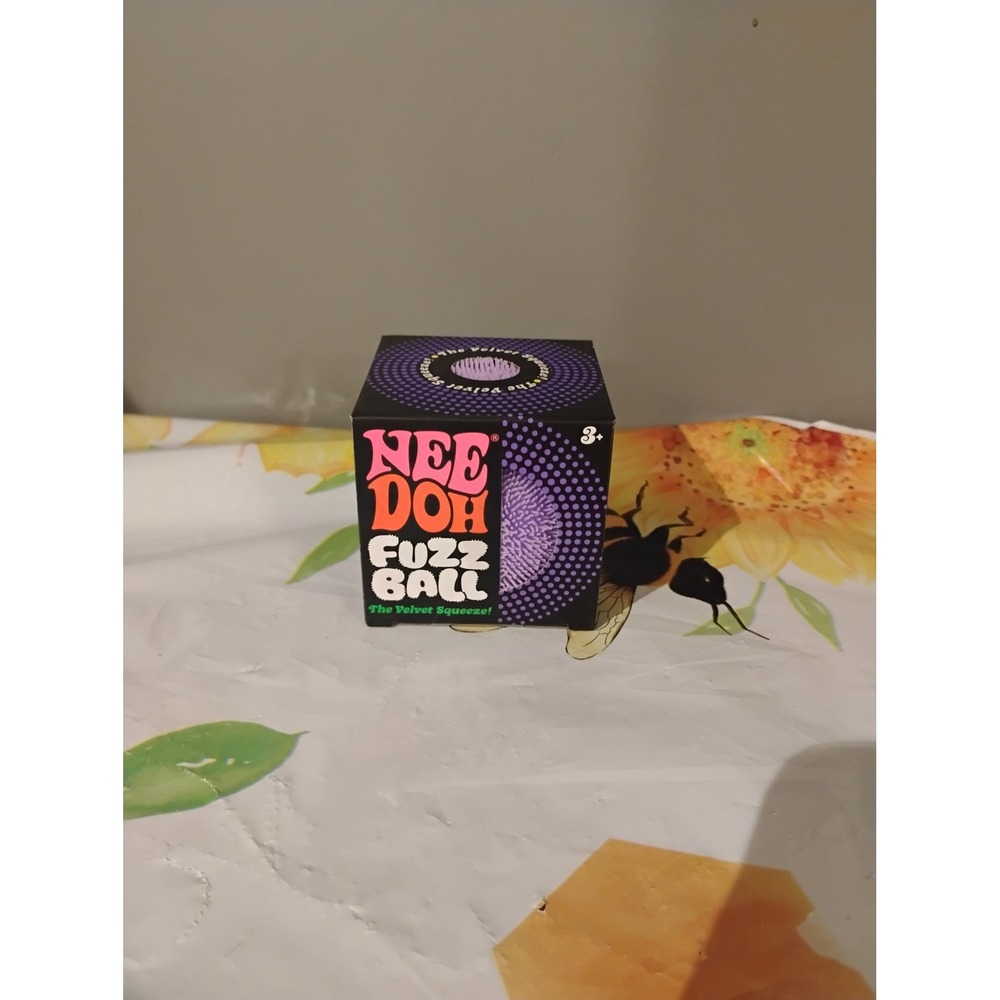 Schylling NeeDoh Fuzz Ball Purple Velvet Squeeze Fidget Stress Toy FZBND